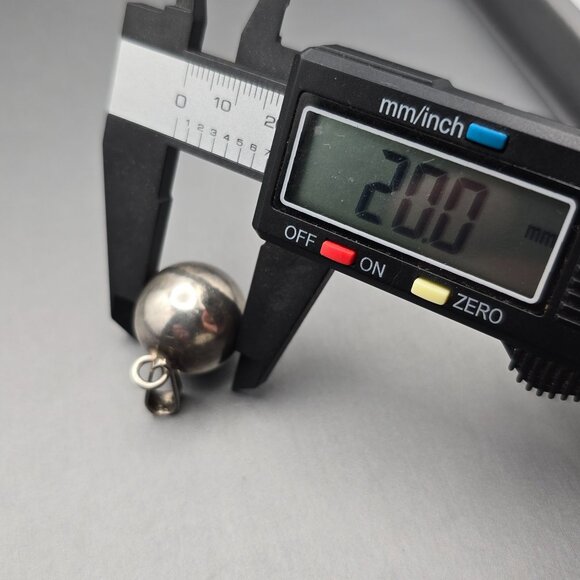 VTG Taxco Sterling Silver Chime Ball Pendant 1.5" 925 Mexico, 12.02g - Picture 7 of 9